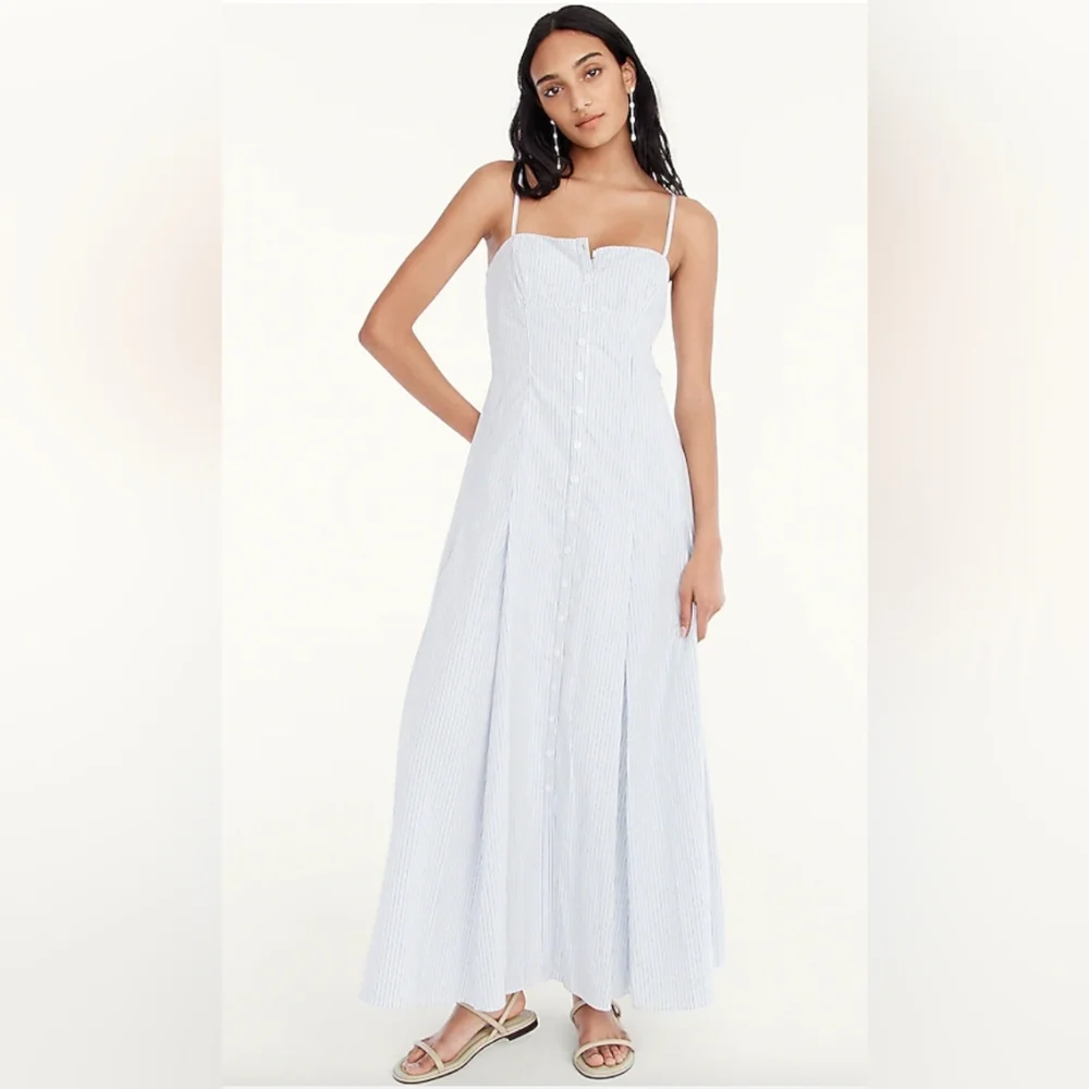 J. Crew Blue and White Striped Maxi Dress - Picture 8 of 8